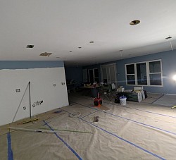 Drywall Hung, Partial paint, can-less light install